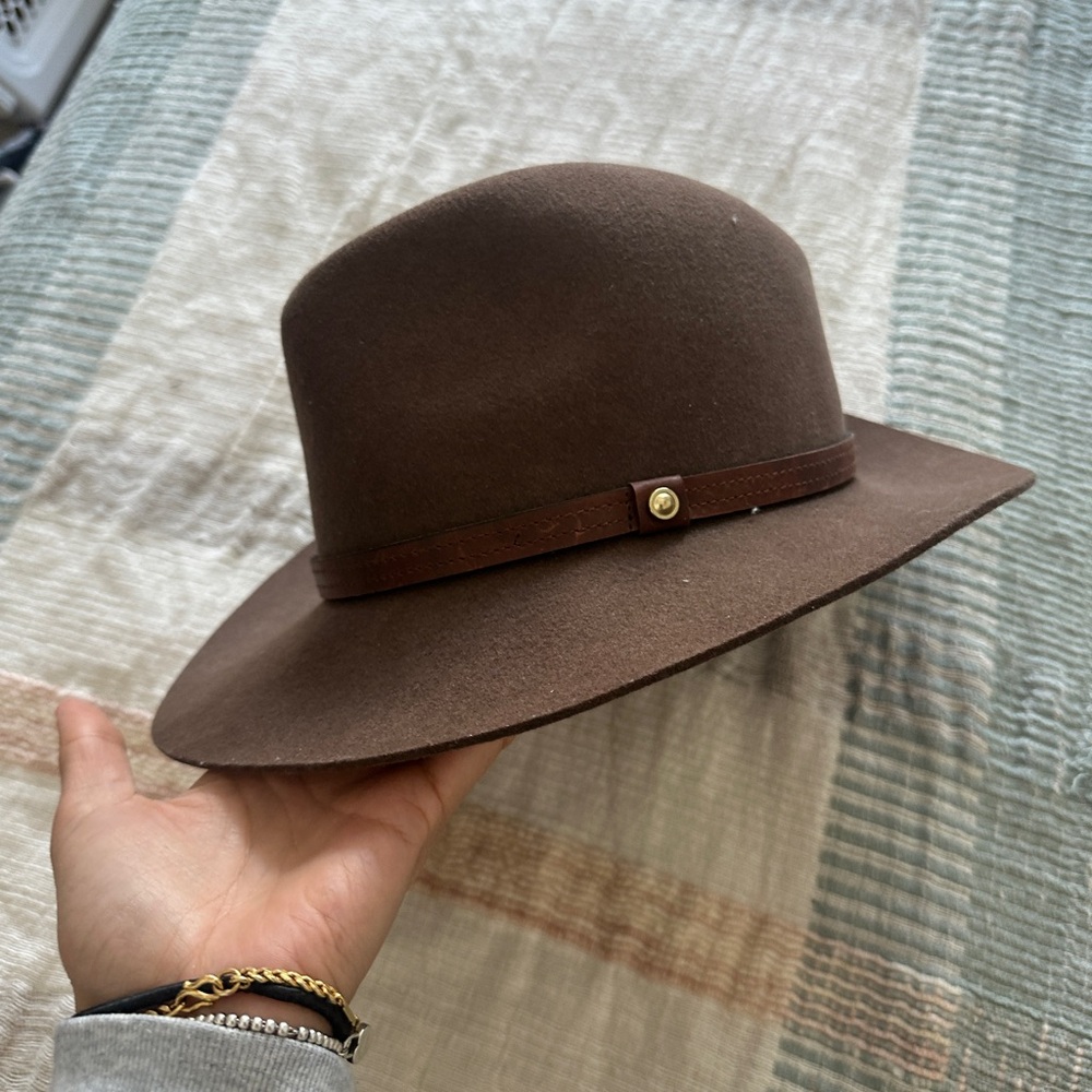 Rag and bone Brown Wide Brim Hat with Band